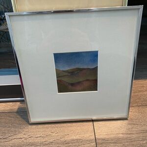 Lynn Malin Signed Original Watercolour Crete Hills 1981